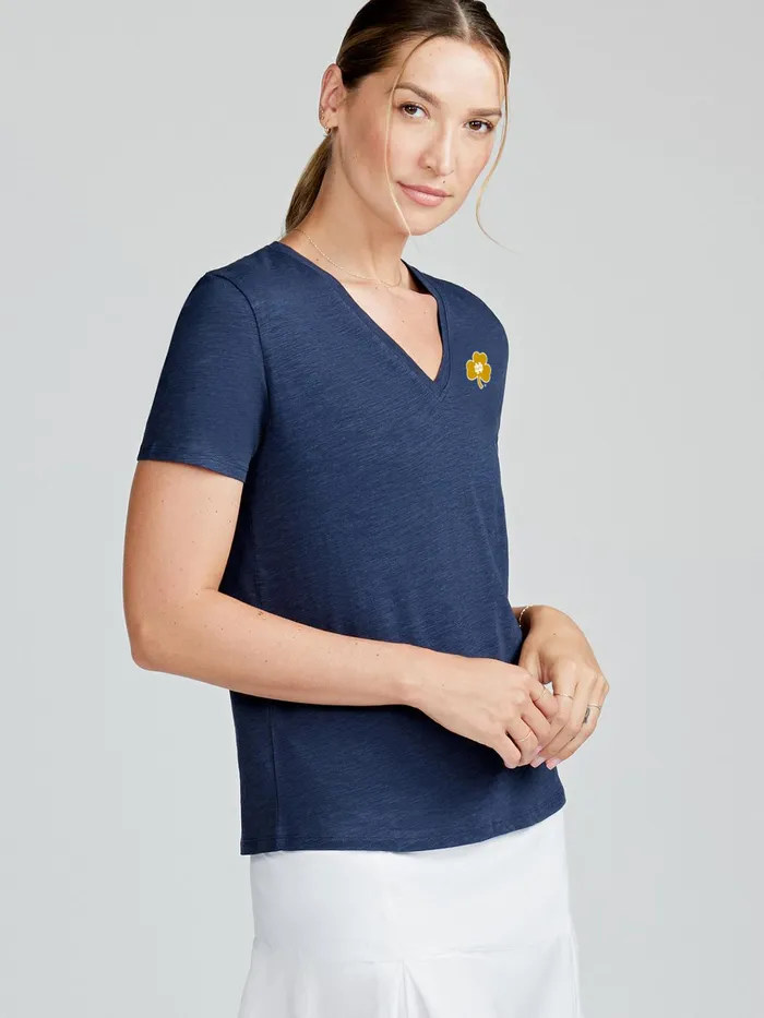 Short Sleeve TShirts Polos Women Tasc Performance All Day VNeck TShirt 8211 Notre Dame