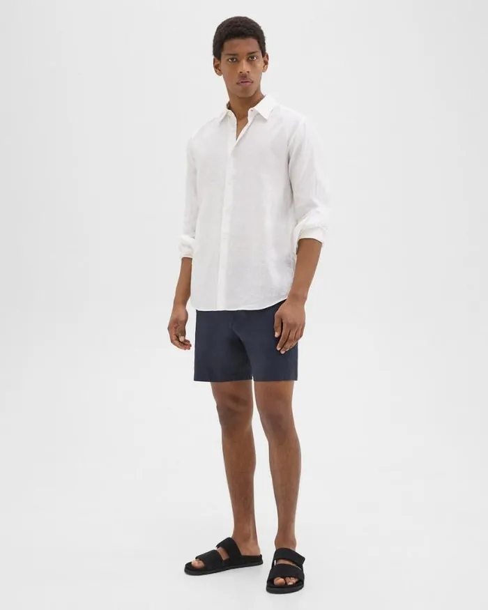 Shorts Men Theory Curtis 7034 Drawstring Short In Good Linen Space