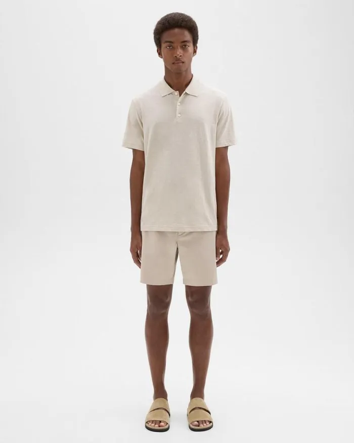 Shorts Men Theory Zaine 7 Short In Organic Cotton New Sand
