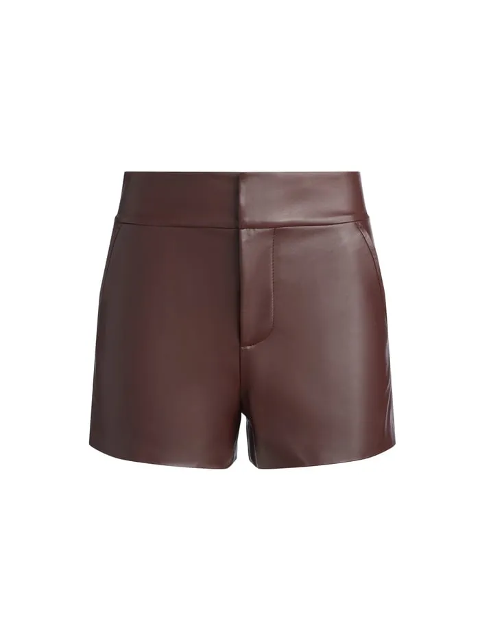 Shorts Women Alice Olivia Cady Leather Short Espresso