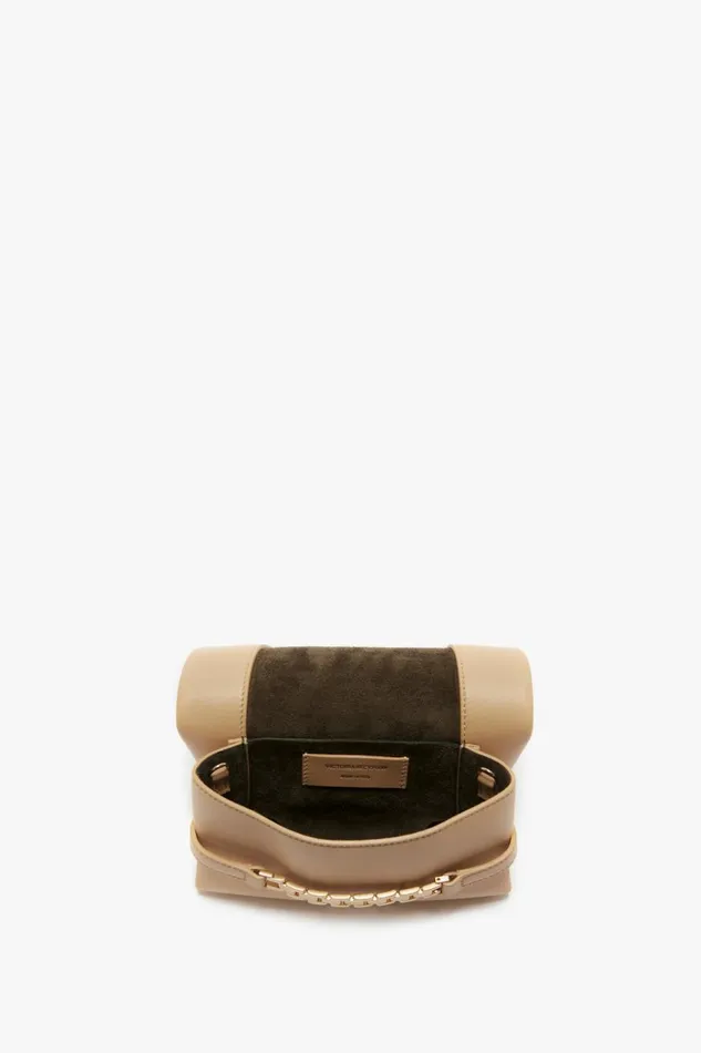 Shoulder Bags Women Victoria Beckham Mini Pouch With Long Strap In Sesame Leather