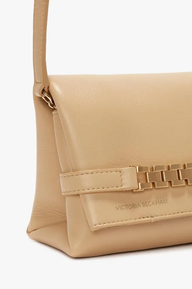 Shoulder Bags Women Victoria Beckham Mini Pouch With Long Strap In Sesame Leather