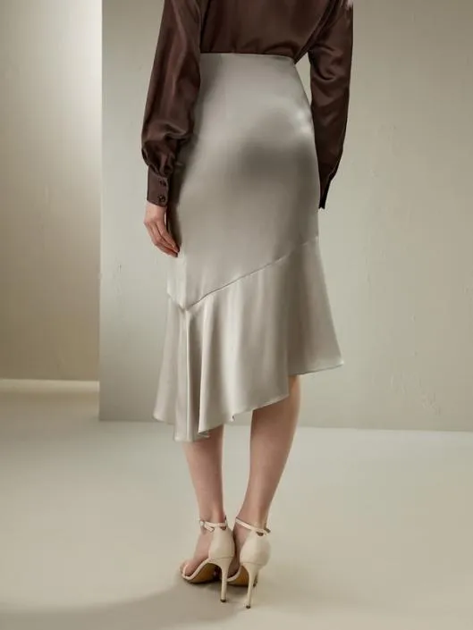 Silk Asymmetrical Fishtail Skirt Women Lilysilk Bottoms