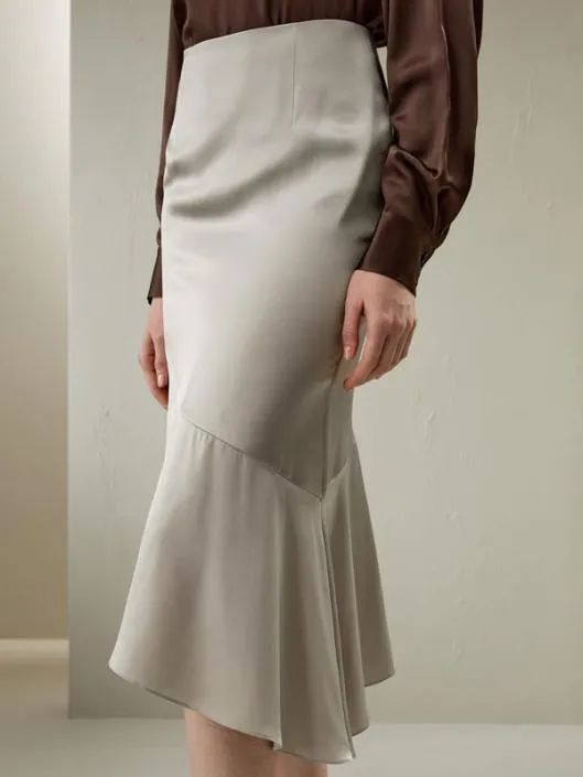 Silk Asymmetrical Fishtail Skirt Women Lilysilk Bottoms