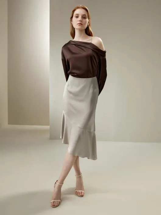Silk Asymmetrical Fishtail Skirt Women Lilysilk Bottoms