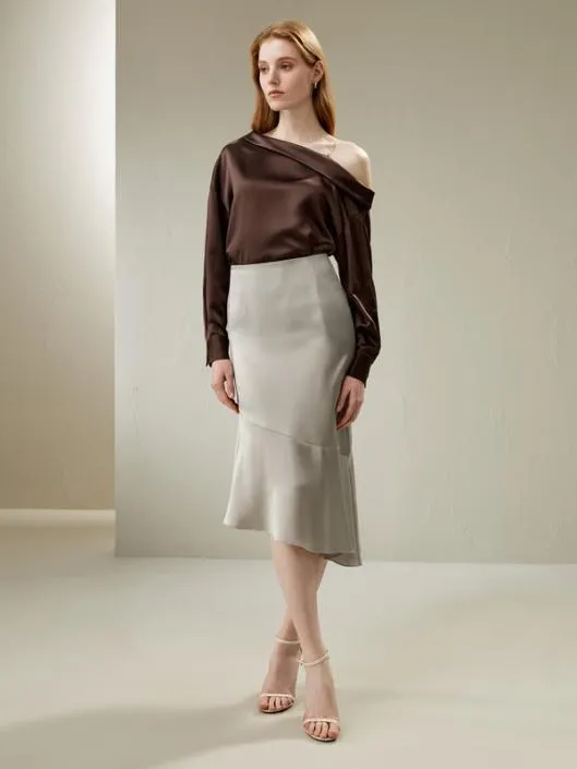 Silk Asymmetrical Fishtail Skirt Women Lilysilk Bottoms