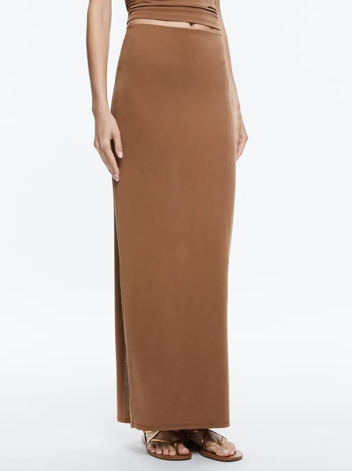 Skirts Women Alice Olivia Agatha Long Pencil Skirt Camel