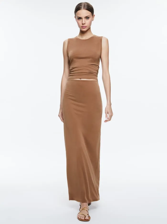 Skirts Women Alice Olivia Agatha Long Pencil Skirt Camel