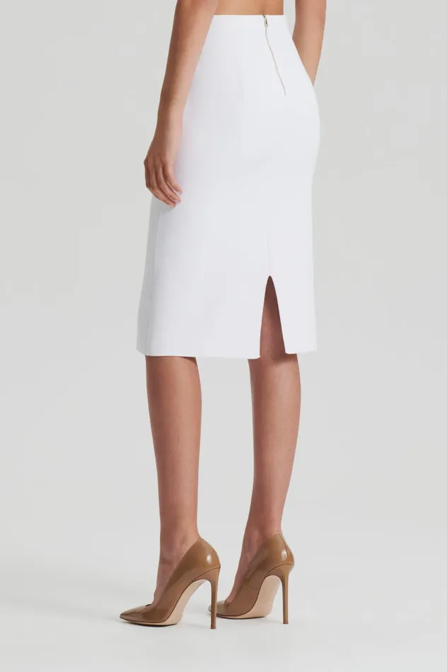 Skirts Women Scanlan Theodore CREPE KNIT PENCIL SKIRT White