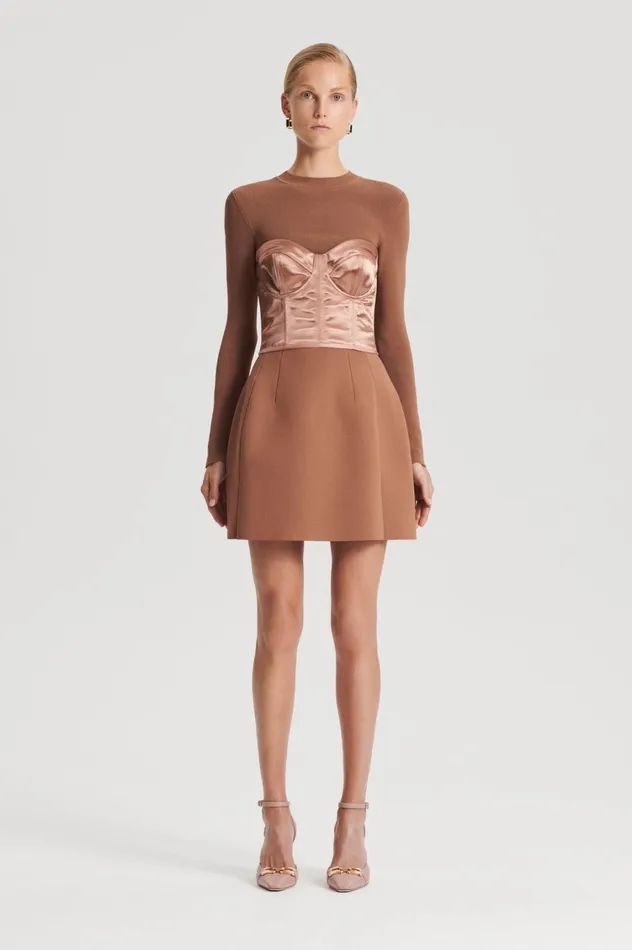 Skirts Women Scanlan Theodore CREPE KNIT PEPLUM SKIRT Spice