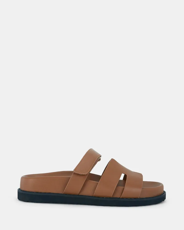 SLOTHY CARAMEL Flatform Women Slides NOVO Shoes
