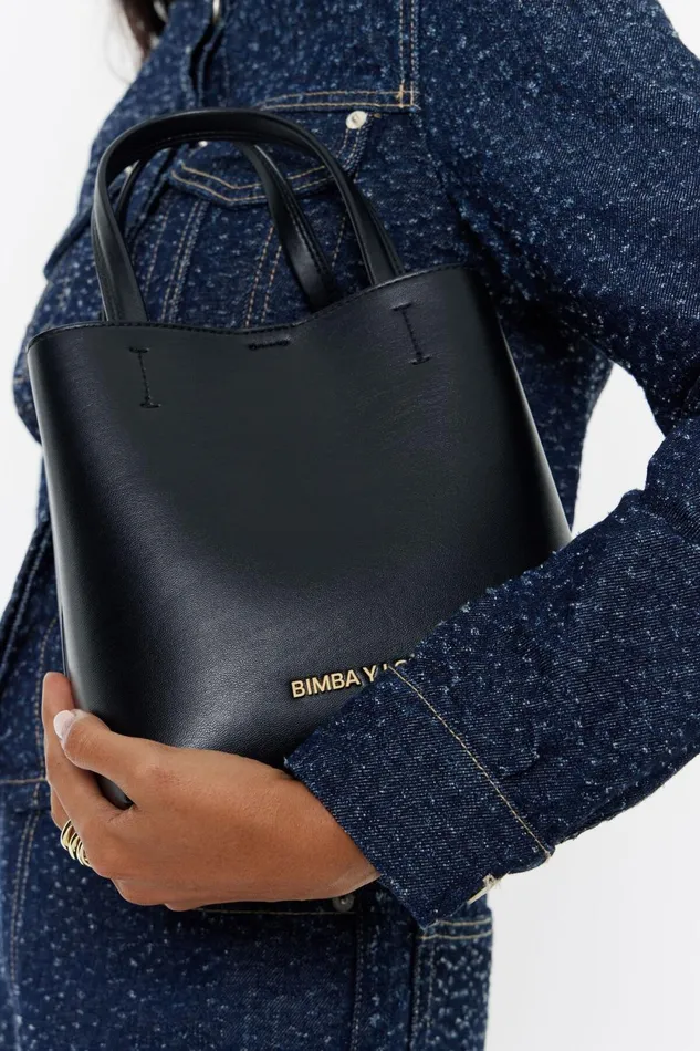 Small Black Leather Chihuahua Bag Black Women Bimba Y Lola Crossbody Bags