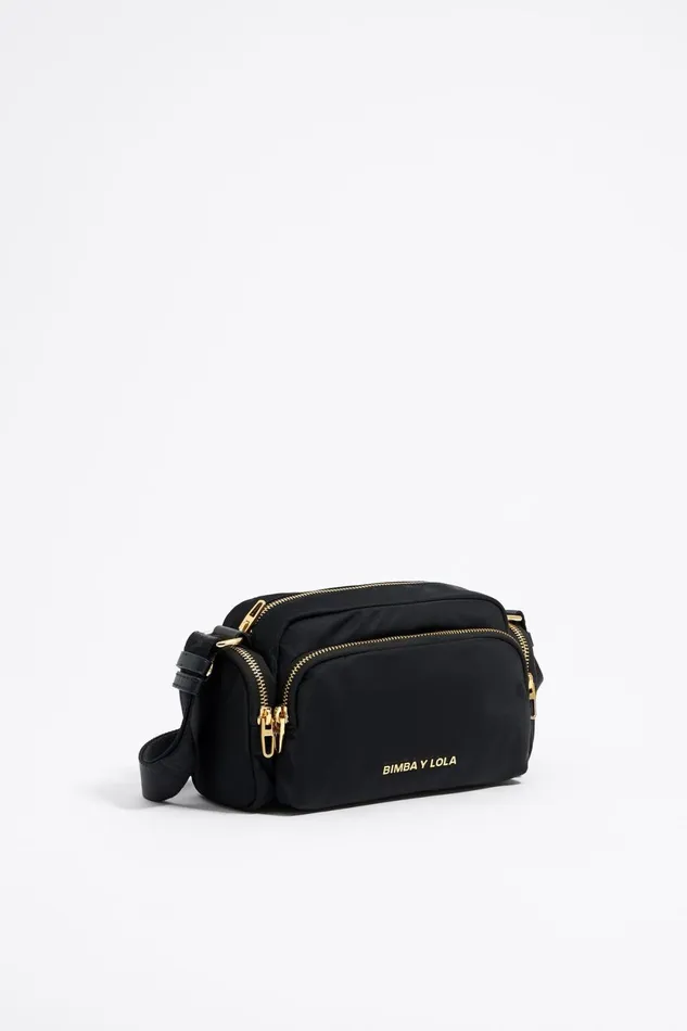 Small Black Nylon Crossbody Bag Black Women Bimba Y Lola Crossbody Bags