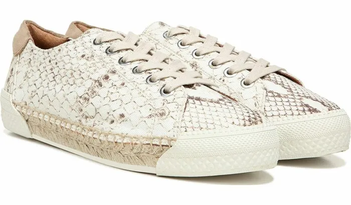 Sneakers Women Franco Sarto Franco Lessia 2 Lace Up Sneaker Natural Snake Canvas