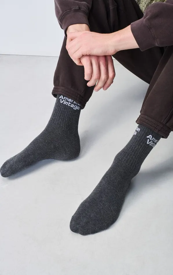Socks Clypsun Melange Charcoal WomenMen American Vintage Loungewear Socks Clypsun Melange Charcoal WomenMen American Vintage Loungewear