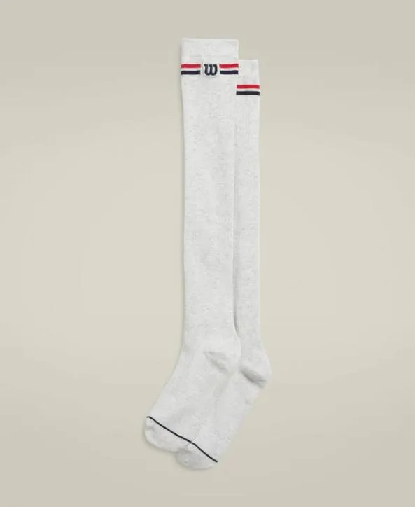 Socks Women Wilson U Micro Rib Over The Knee Socks Light Gray Heather