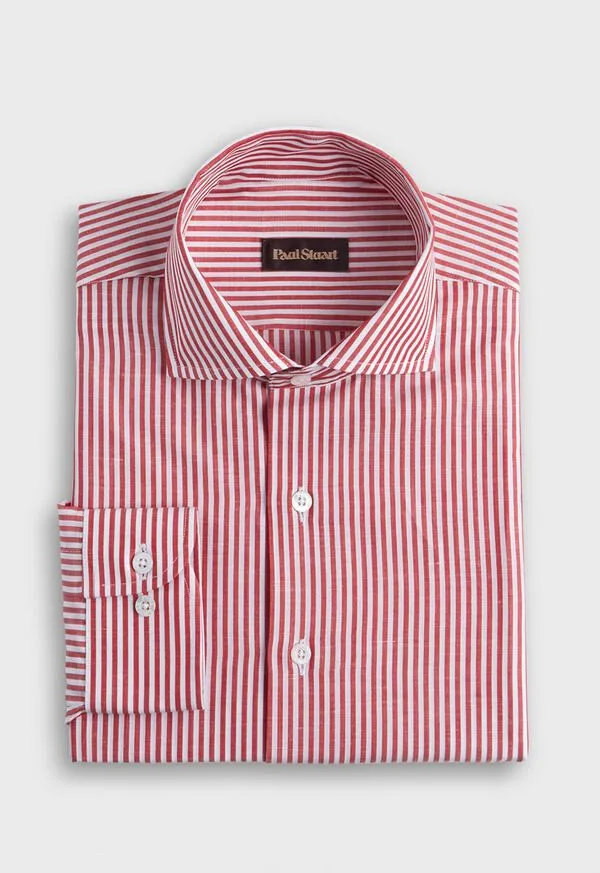 Sport Shirts Bengal Stripe Cotton and Linen Sport Shirt Light Blue Paulstuart Mens Sport Shirts Bengal Stripe Cotton and Linen Sport Shirt Light Blue Paulstuart Mens