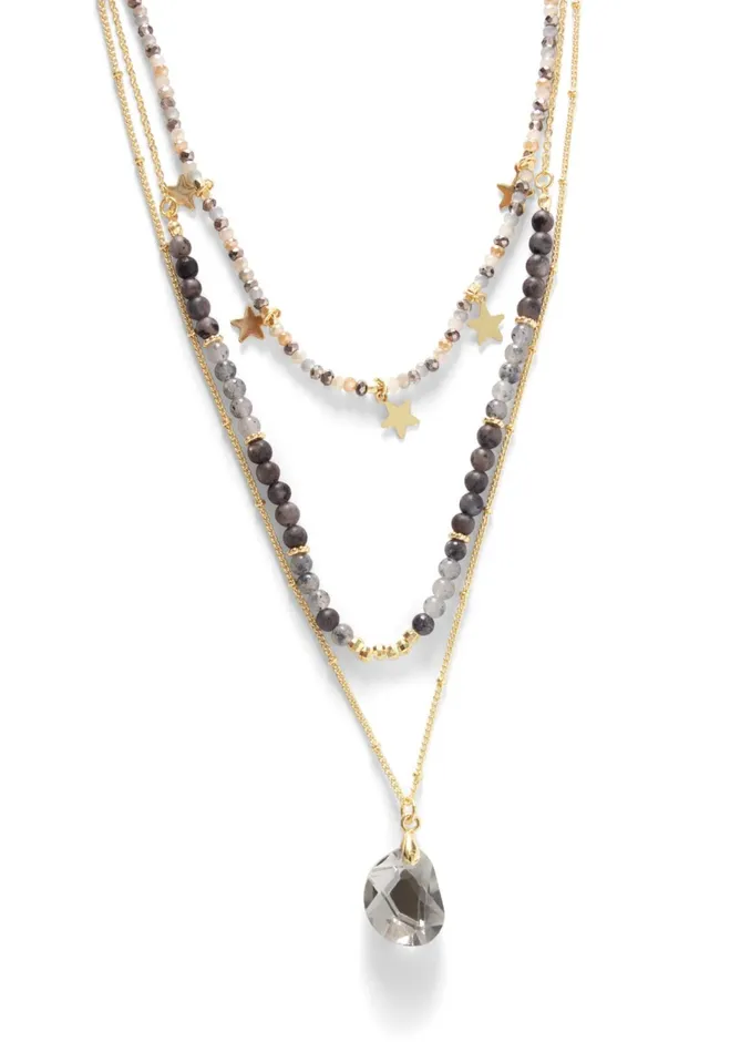 Stars Stones Layered Necklace Blue Women VENUS Necklaces