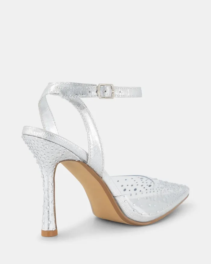 Stilettos NOVO Shoes Women ZPELL SILVER Closed Toe Heels