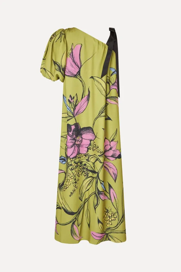 Stine Goya Dresses One Sleeve Maxi Dress WBow Strap 8211 Pencil Garden 8211 Women