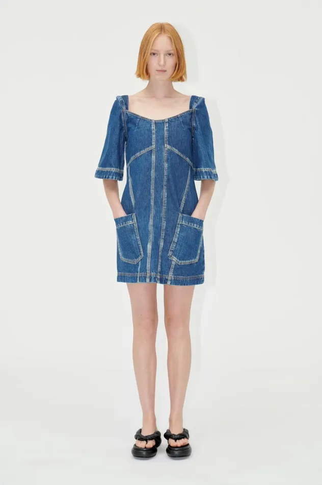 Stine Goya Dresses SGYvonne Denim Dress 8211 Trompe L039oeil 8211 Women