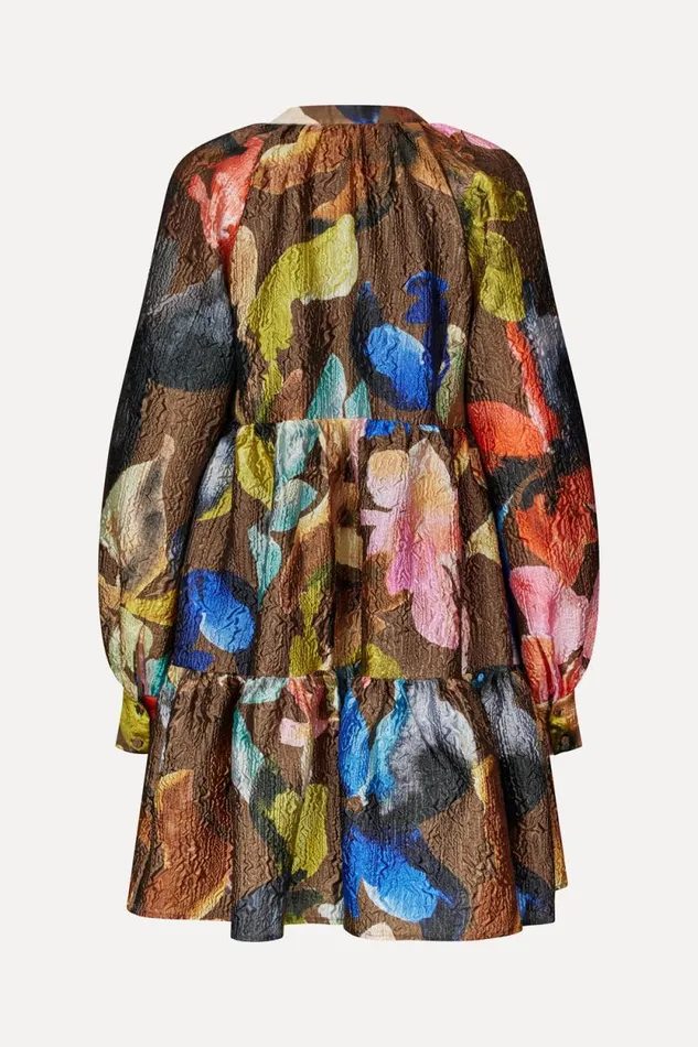 Stine Goya Dresses Tier Voluminous Mini Dress 8211 Aquarelle Garden 8211 Women