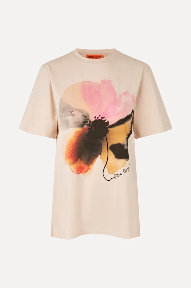 Stine Goya Tops and Shirts Short Sleeve Tshirt 8211 Pastel Petals 8211 Women Stine Goya Tops and Shirts Short Sleeve Tshirt 8211 Pastel Petals 8211 Women