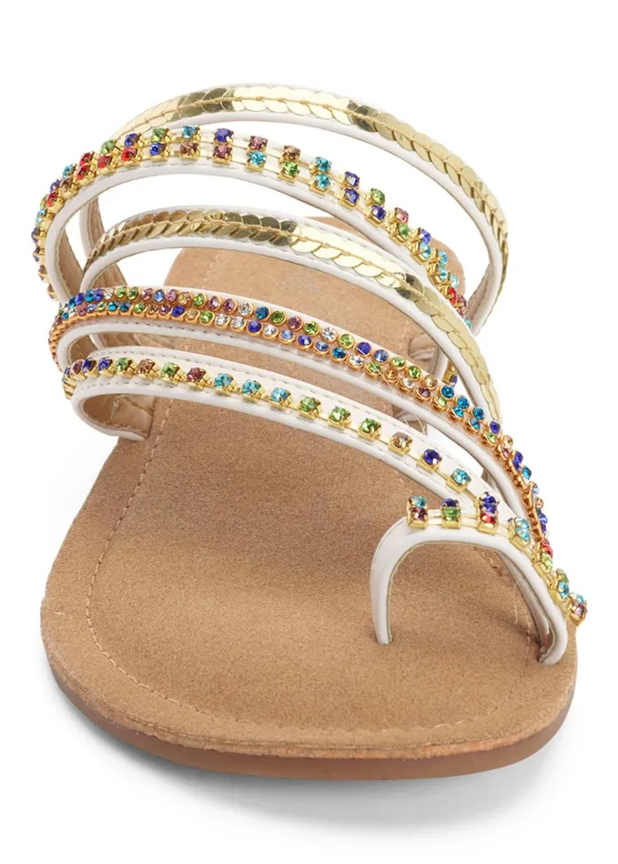 STRAPPY TOE RING SANDALS White Women VENUS Casual