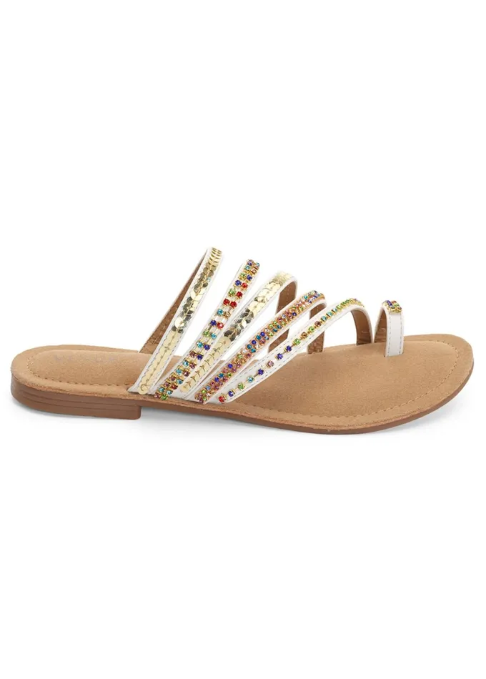 STRAPPY TOE RING SANDALS White Women VENUS Casual