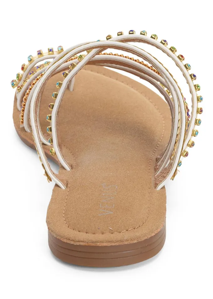 STRAPPY TOE RING SANDALS White Women VENUS Casual