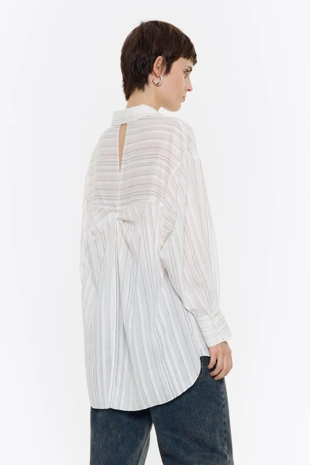 Striped Knot Back Tshirt White Women Bimba Y Lola Shirts