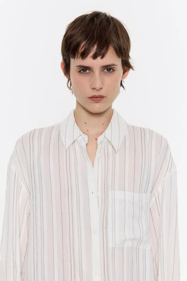 Striped Knot Back Tshirt White Women Bimba Y Lola Shirts
