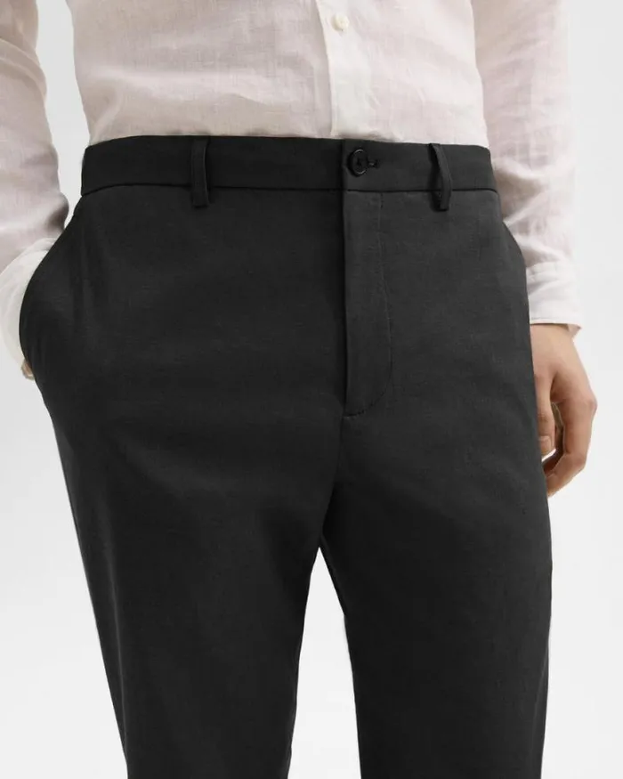 Suits Men Theory Curtis Drawstring Pant In Good Linen Black