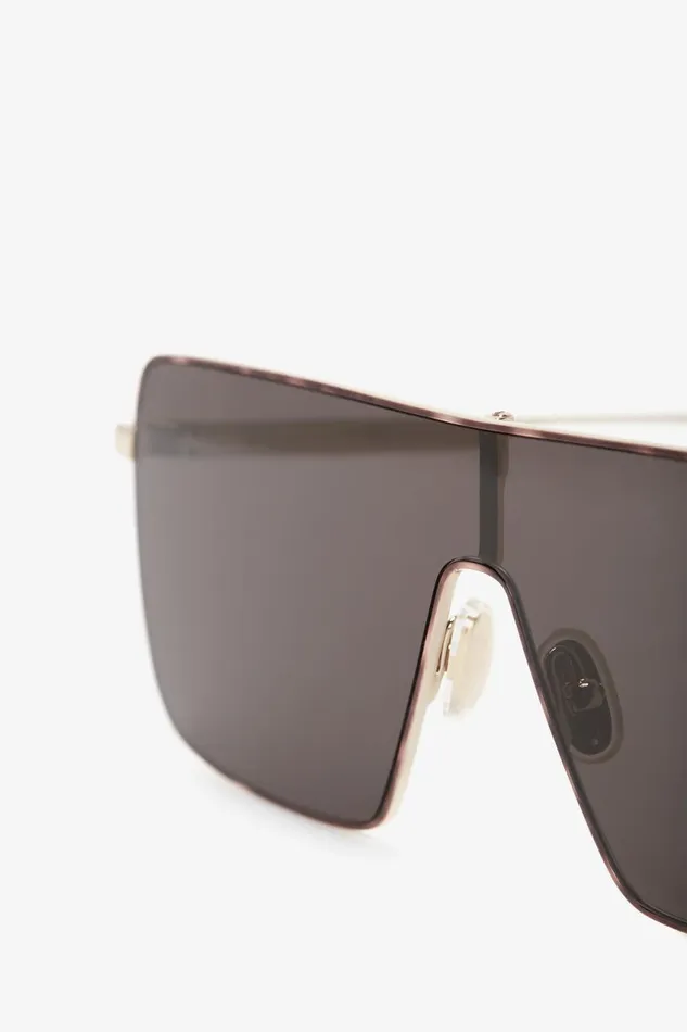 Sunglasses Women Victoria Beckham Rectangular Visor In GoldSmoke