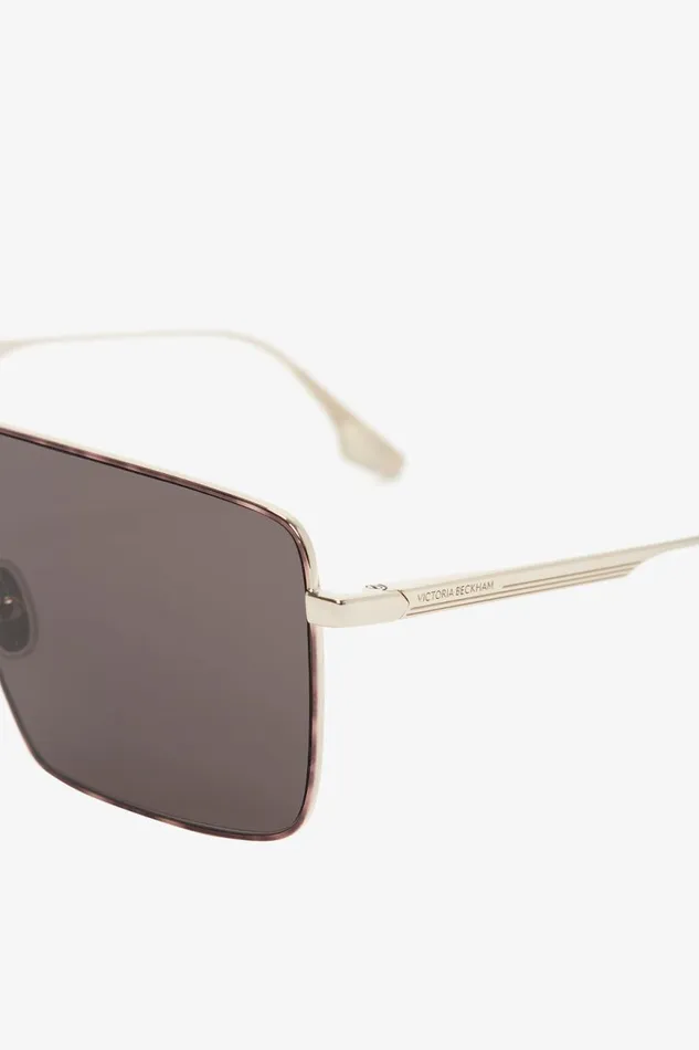 Sunglasses Women Victoria Beckham Rectangular Visor In GoldSmoke
