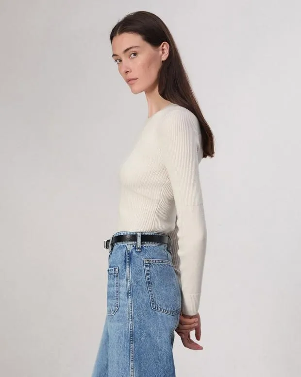 Sweaters and Sweatshirts Women Rag and Bone Audrina Washable Wool Crew Off White