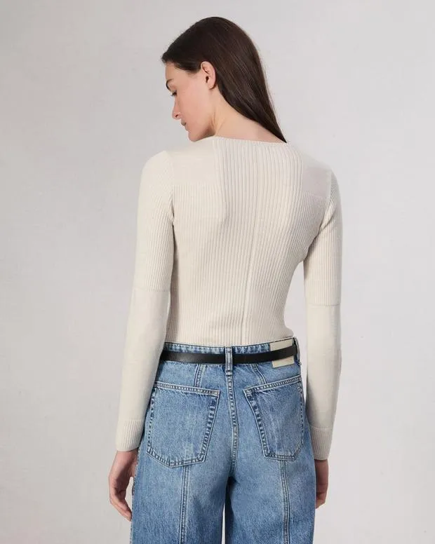 Sweaters and Sweatshirts Women Rag and Bone Audrina Washable Wool Crew Off White
