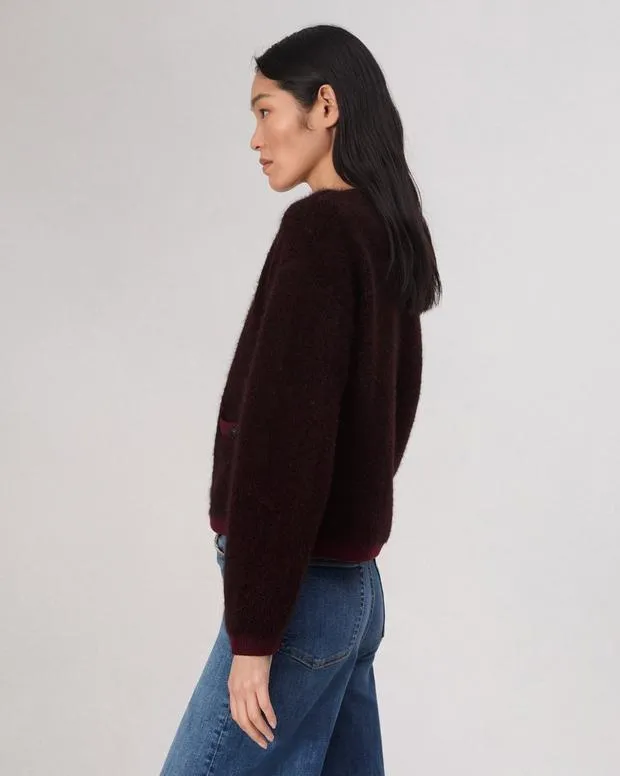 Sweaters and Sweatshirts Women Rag and Bone Kaia Boucle Cardigan Burgundy