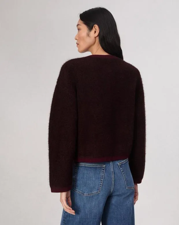 Sweaters and Sweatshirts Women Rag and Bone Kaia Boucle Cardigan Burgundy