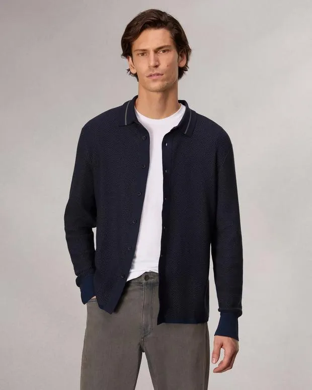 Sweaters Men Rag and Bone Harvey Knit Shirt Salute