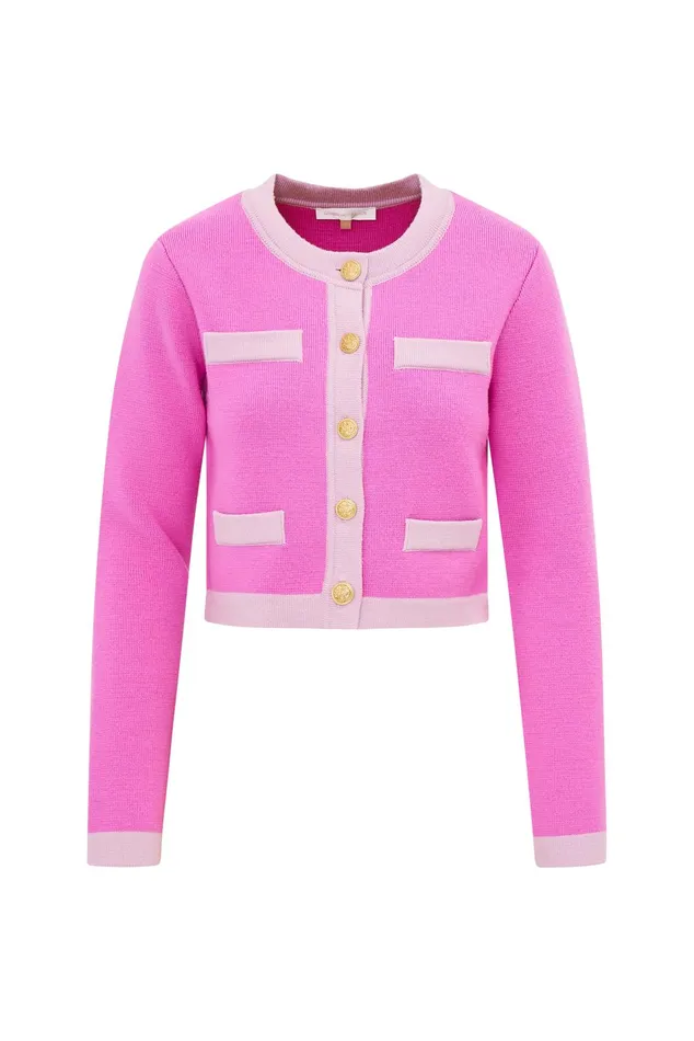 Sweaters Women LoveShackFancy Elif Cardigan Fuchsia Pop