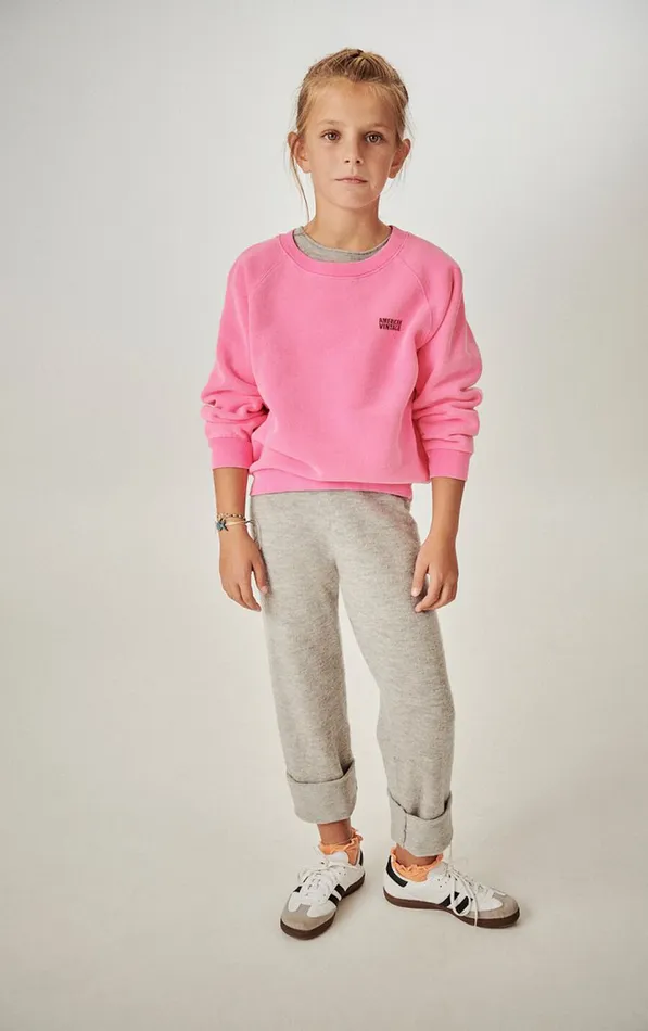 Sweatshirt Izubird Fluo Pink Kids American Vintage Sweatshirts Sweatshirt Izubird Fluo Pink Kids American Vintage Sweatshirts