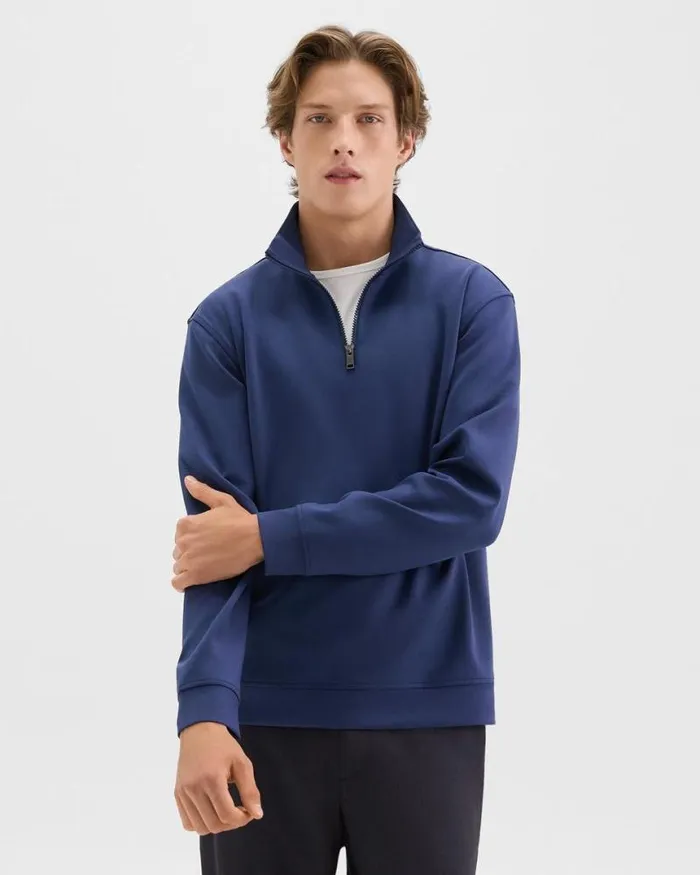 Sweatshirts Hoodies Men Theory QuarterZip Sweatshirt In Scuba Deep Atlantic