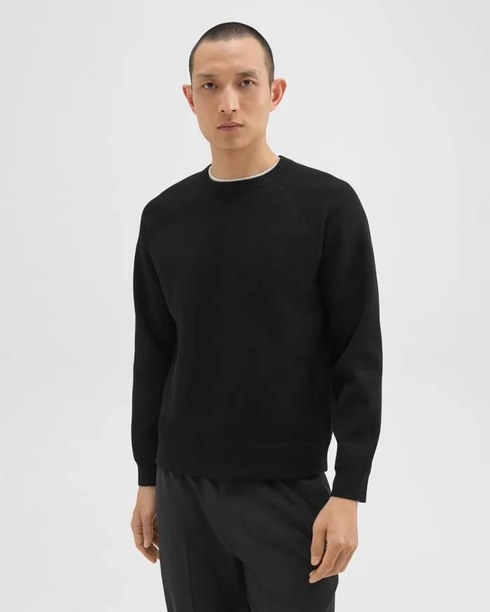 Sweatshirts Hoodies Men Theory Raglan Sleeve Sweatshirt In Light Bilen Black
