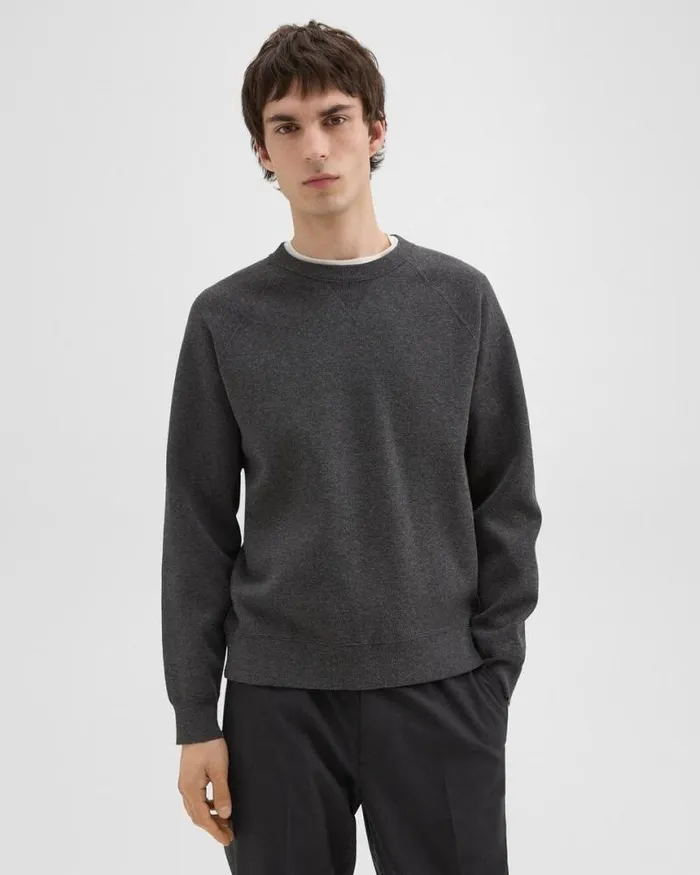 Sweatshirts Hoodies Men Theory Raglan Sleeve Sweatshirt In Light Bilen Pestle Melange