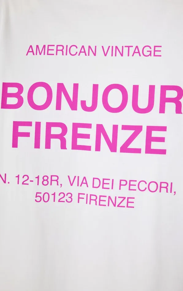 TShirt Firenze White WomenMen American Vintage Short Sleeve TShirts TShirt Firenze White WomenMen American Vintage Short Sleeve TShirts