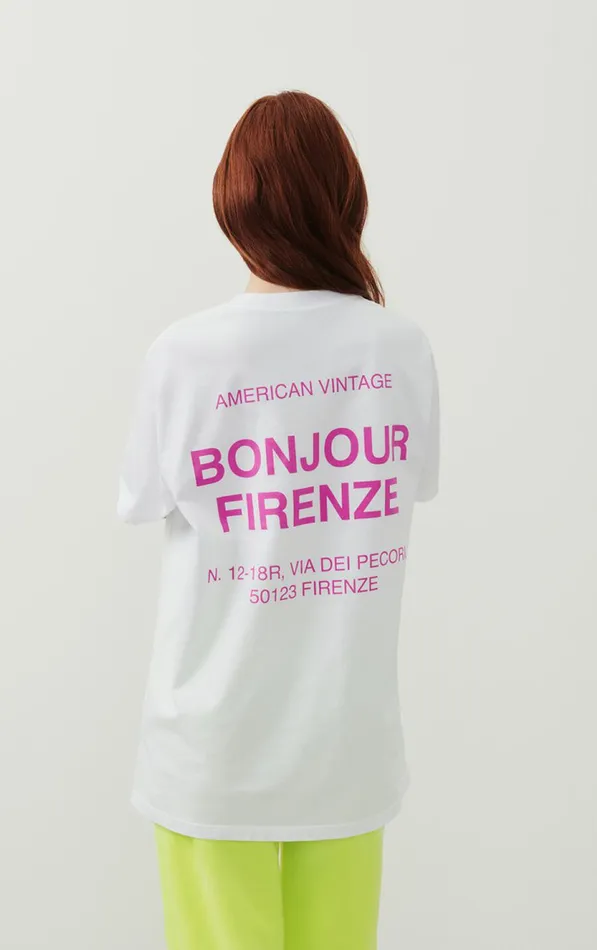 TShirt Firenze White WomenMen American Vintage Short Sleeve TShirts TShirt Firenze White WomenMen American Vintage Short Sleeve TShirts