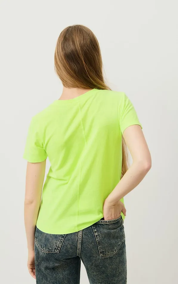 TShirt Gamipy Neon Yellow Women American Vintage Short Sleeve TShirts