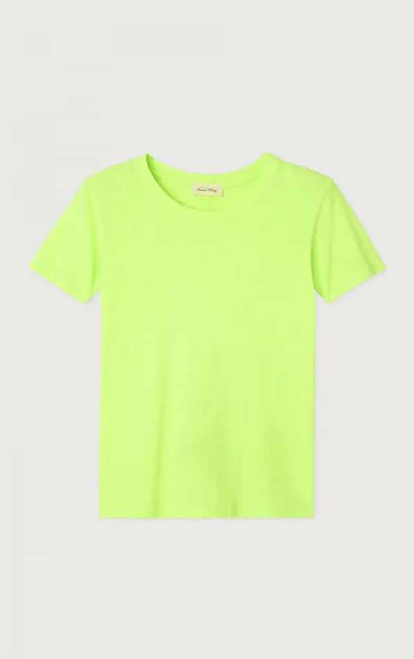TShirt Gamipy Neon Yellow Women American Vintage Short Sleeve TShirts
