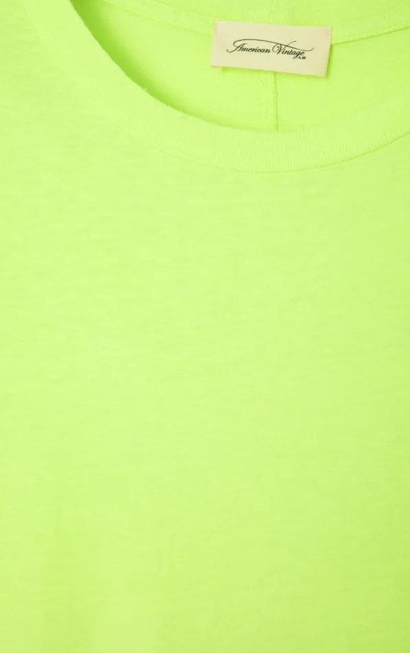 TShirt Gamipy Neon Yellow Women American Vintage Short Sleeve TShirts
